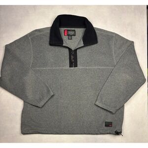 Vintage Structure Sport Mens XL Quarter Zip Fleece Pullover Gray Mock Neck Sweat